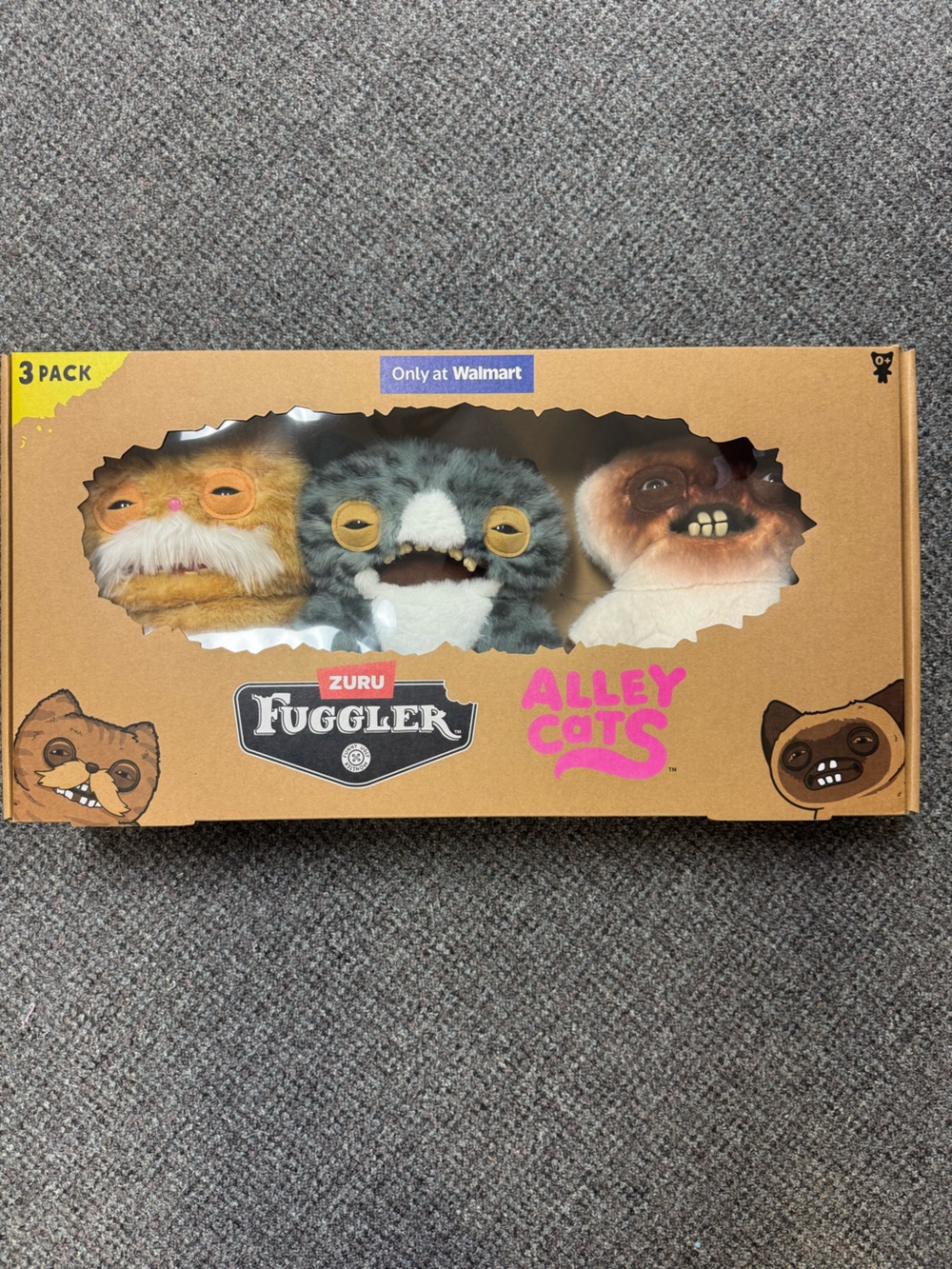 ZURU Tuggler Alley Cats 3-Pack Plush Toy Set - Orange, Gray, Cream